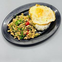 ข้าวราดกระเพราหมูสับ+ไข่ดาว