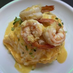 ข้าวไข่ข้นกุ้ง                                    Garlic Thai Omelette Shrimp