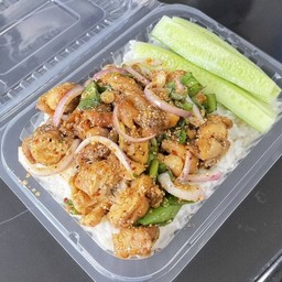 ข้าวน้ำตกไก่ย่าง