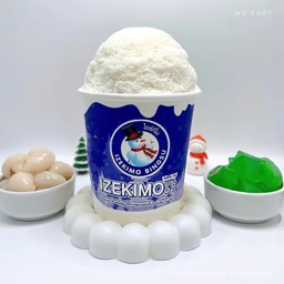 บิงซู+วุ้นมะพร้าว+ลิ้นจี่