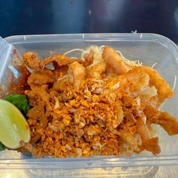 หมี่ขาวคลุก อกไก่ทอด