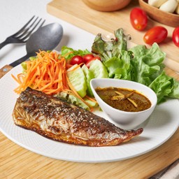 ปลาซาบะผัดขิง 163 kcal