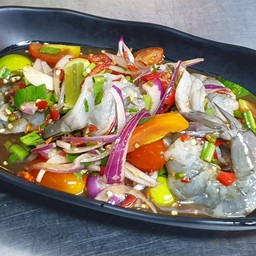 ยำกุ้งสดน้ำปลาร้า