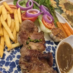 สเต็กหมู Pork Steak With Pepper sauce