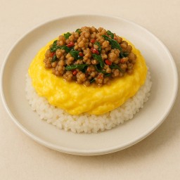 ข้าวไข่ข้นกะเพราหมูสับ