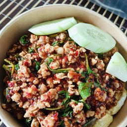 ข้าว+ผัดกะเพราหมูสับ