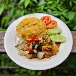 ข.ปลากะพงผัดพริกไทยดำ+ไข่ข้น