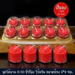 เทียนดอกไม้ไร้ควัน สีแดง