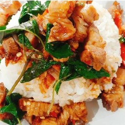 กะเพราหมูกรอบ