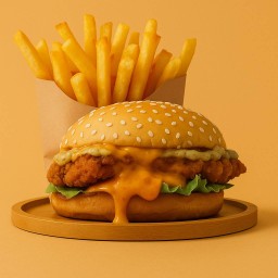 เบอร์เกอร์สะโพกไก่ทอด Go Chicky + เฟรนส์ฟรายส์ Size M