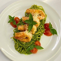 สปาเกตตี้เพสโต้กุ้ง