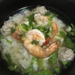 ข้าวต้มหมูใส่กุ้ง