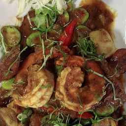 เครื่องแกงกุ้งสะตอ ราดข้าว