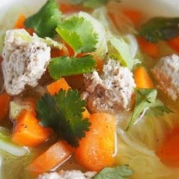 ต้มจืด อกไก่สับ เต้าหู้ไข่ วุ้นเส้น@