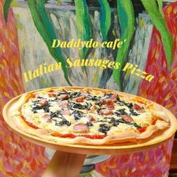 พิซซ่าไส้กรอกอิตาเลี่ยนและผักขม