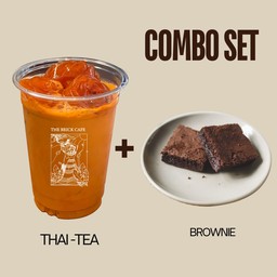 Thai Tae Latte + Brownie