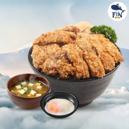 ข้าวหน้าหมูคัตสึ+ไข่ออนเซ็น+ซุป