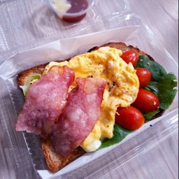 โทสไข่ข้นแฮม  Double eggs toast and ham