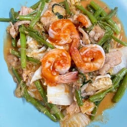 สุกี้แห้งหมู+กุ้ง