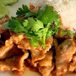 ข้าวหมูทอดกระเทียมฉ่ำฉ่ำ