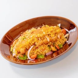 ตำมาม่าปลาร้า (สามชั้นทอด)