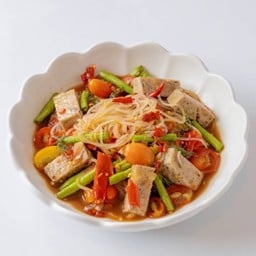 ตำเส้นเล็กปลาร้า (หมูยอ)