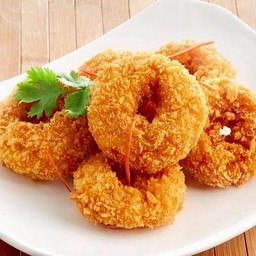 ทอดมันกุ้ง ราดข้าว