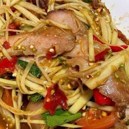 ตำปูปลาร้าคอหมูย่าง