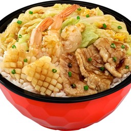 ชาบูรวมผัดแห้งซอสคุโร (เสิร์ฟพร้อมข้าวญี่ปุ่น)