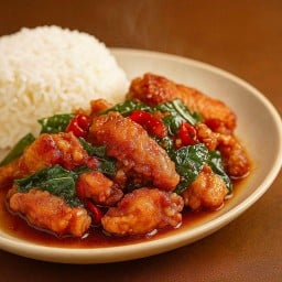 ข้าวกะเพราไก่กรอบ