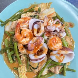 สุกี้แห้งปลาหมึก