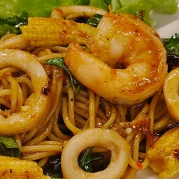 สปาเก็ตตี้ผักขี้เมาเมาทะเล