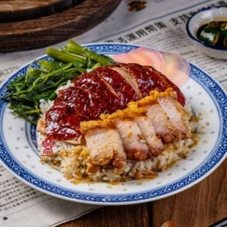 ข้าวหน้าเป็ดย่าง+หมูกรอบ