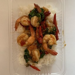 ข้าวผัดกะเพรากุ้ง