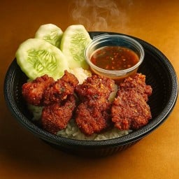 ข้าวลาบหมูทอด