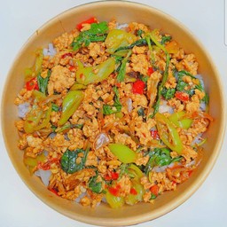 ข้าวกะเพราไก่สับ