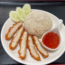 ข้าว มันไก่ทอด