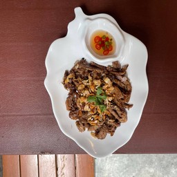 เป็ดกระเทียมกับข้าว จานเล็ก
