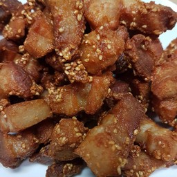 หมู3ชั้นทอดกับข้าว