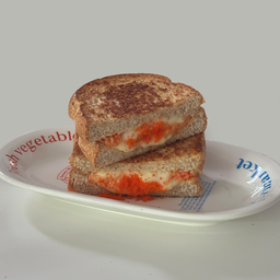 แซนวิชปูอัดไข่กุ้งซอสศรีราชามาโย