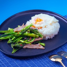 ข้าวคะน้าน้ำมันหอย