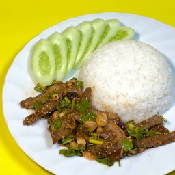 ข้าวน้ำตกคอหมูย่าง