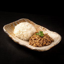 ข้าวหมูสับกระเทียม/Garlic Hygienic Pork