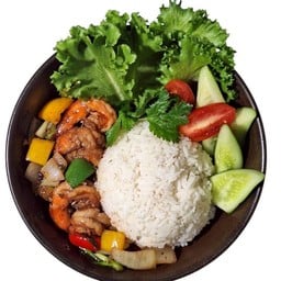 ข้าวผัดพริกไทยดำกุ้ง