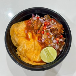 ข้าวยำปลากระป๋องไข่ข้น (รวมไข่แล้ว)