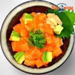 แซลมอนบาระชิราชิ + ซุปมิโซะ