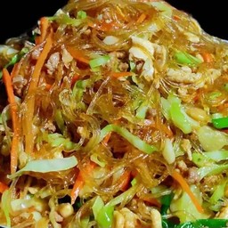 ผัดวุ้นเส้นหมูสับ ราดข้าว