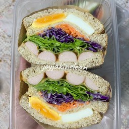 joyjakinclean ไข่กระทะ แซนวิชเกาหลีไส้แน่น ๆ ไก่ย่าง