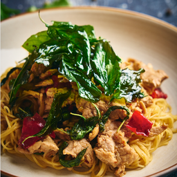 Angel hair " Kra Pao " with iberico pork