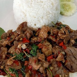 กระเพราเนื้อน่องลาย